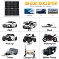 thumbnail image 3 of SOLPERK Solar Panel Kit 20W 12V, Solar Battery Trickle Charger Maintainer + Upgrade Controller + Adjustable Mount Bracket for Boa, 3 of 7