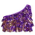 thumbnail image 4 of iiniim Kids Girls Hip Hop Clothes 2-Piece Shiny Tank Top Metallic Shorts Dancing Performance Costume Purple 8, 4 of 7
