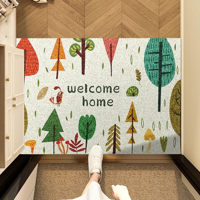 Alfombra para puerta de entrada Poliéster Antideslizante Alfombrilla de baño Absorbente Alfombrilla de puerta de inodoro 60x40cm Multicolor Fácil cuidado Decoración de interiores