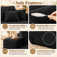 thumbnail image 6 of Neche Modular Sectional Couch, Modern Oversized L-Shape Boneless Cloud Couch for Living Room, No Assembly Required, Black Corduroy, Left Chaise, 6 of 7