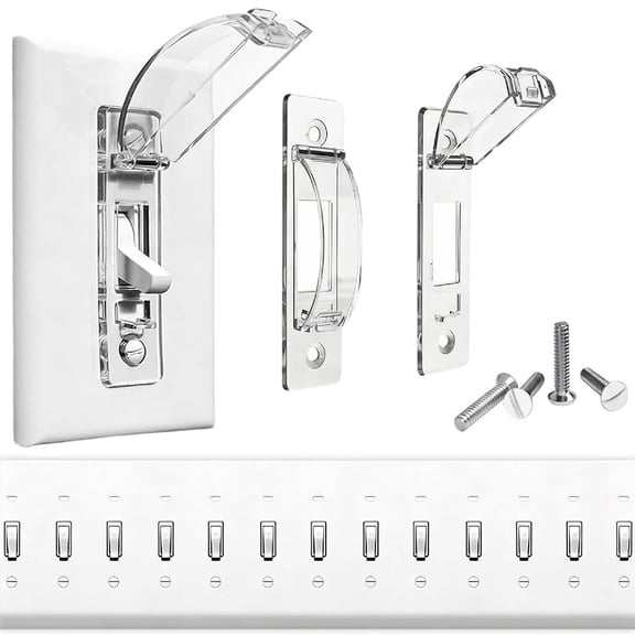 Light Switch Cover Guard, 2 Pack Clear Light Switch Lock, Light Switch Guard, Child Proof Light Switch Cover, Prevent Accidental ON/OFF from Kids, Pets, Bumps,Includes Screws
