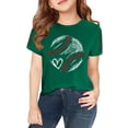 thumbnail image 4 of TIREOW Girls Oversized Baseball Print T-Shirts Kids Cute Print Short Sleeved Athletic Tee Shirt Teen Preppy Loose Blouse ﻿ (Green, 2-3 Years), 4 of 7
