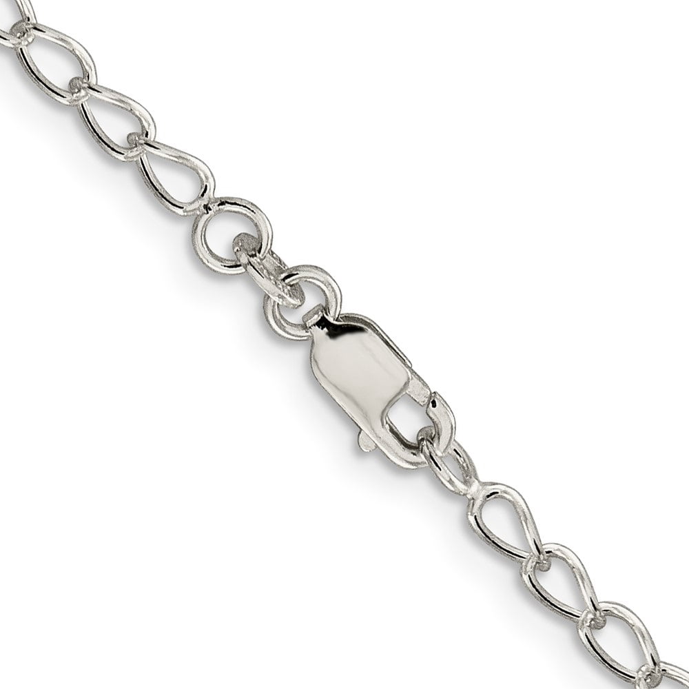 Auriga 925 Sterling Silver 3mm Half Round Wire Open Curb Anklet 10inch for Women