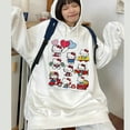 thumbnail image 5 of Chandail à Capuchon Anime Femme Hello Kitty en Coton Printemps Automne Section Fine Ample Imprimé Amour Mode Chandail à Capuchon Filles Grand Ourlet, 5 of 5