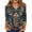 Khaki, variant on Womens Tops Casual Vintage Floral Print 3/4 Sleeve Cowl Neck Tunic Tops Fashion Lightweight Tees Summer Soft Blouses Light Gray S