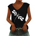 thumbnail image 1 of Birdeem T-Shirt Sans Manches à Col en V Imprimé Mode Décontractée pour Femmes, 1 of 5