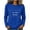 Blue, variant on Custom Personalized Women's Long Sleeve Crewneck T-Shirt Cotton Casual Basic Tee Soft Breathable Top for DIY Design Printing