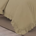 thumbnail image 5 of BedDecor 100% Egyptian Cotton Ruffle Trim Fringe Duvet Cover Set: Elegance with a Delicate Touch |Oversize King, Taupe, 5 of 5