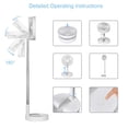 thumbnail image 4 of QUALORI Pedestal de ventilador plegable, ajustable, recargable, control remoto, silencioso, alrededor de 8 pulgadas, fresco, 4 of 5