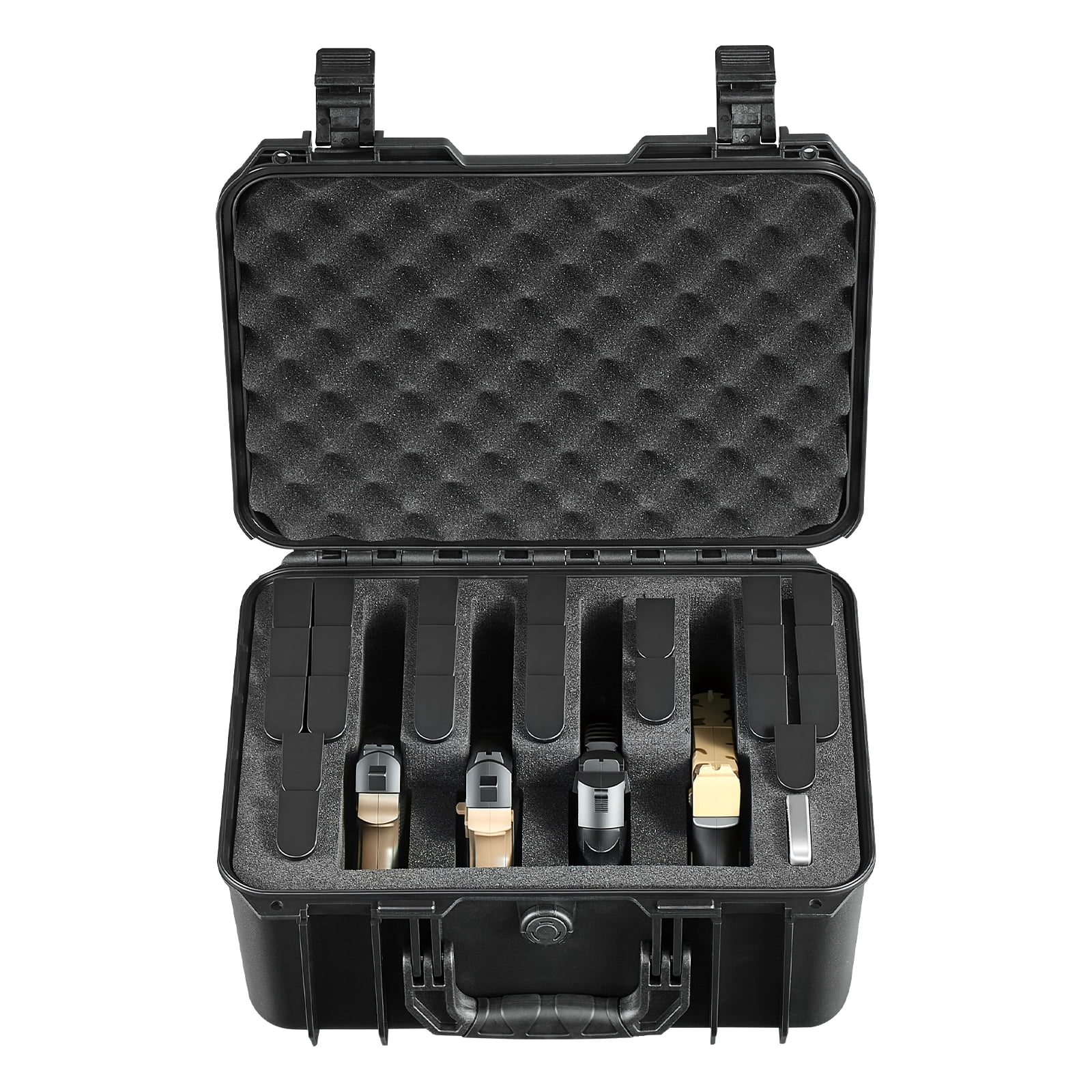 VEVOR Hard Pistol Case, Heavy Duty Hard Gun Case with XPE Foam Lining, Waterproof Pistol Storage Box with Customizable Interior & Handle for Gun, Lenses, Camera, Gear, TSA Compliant, 15.9x12.5x7.5 in