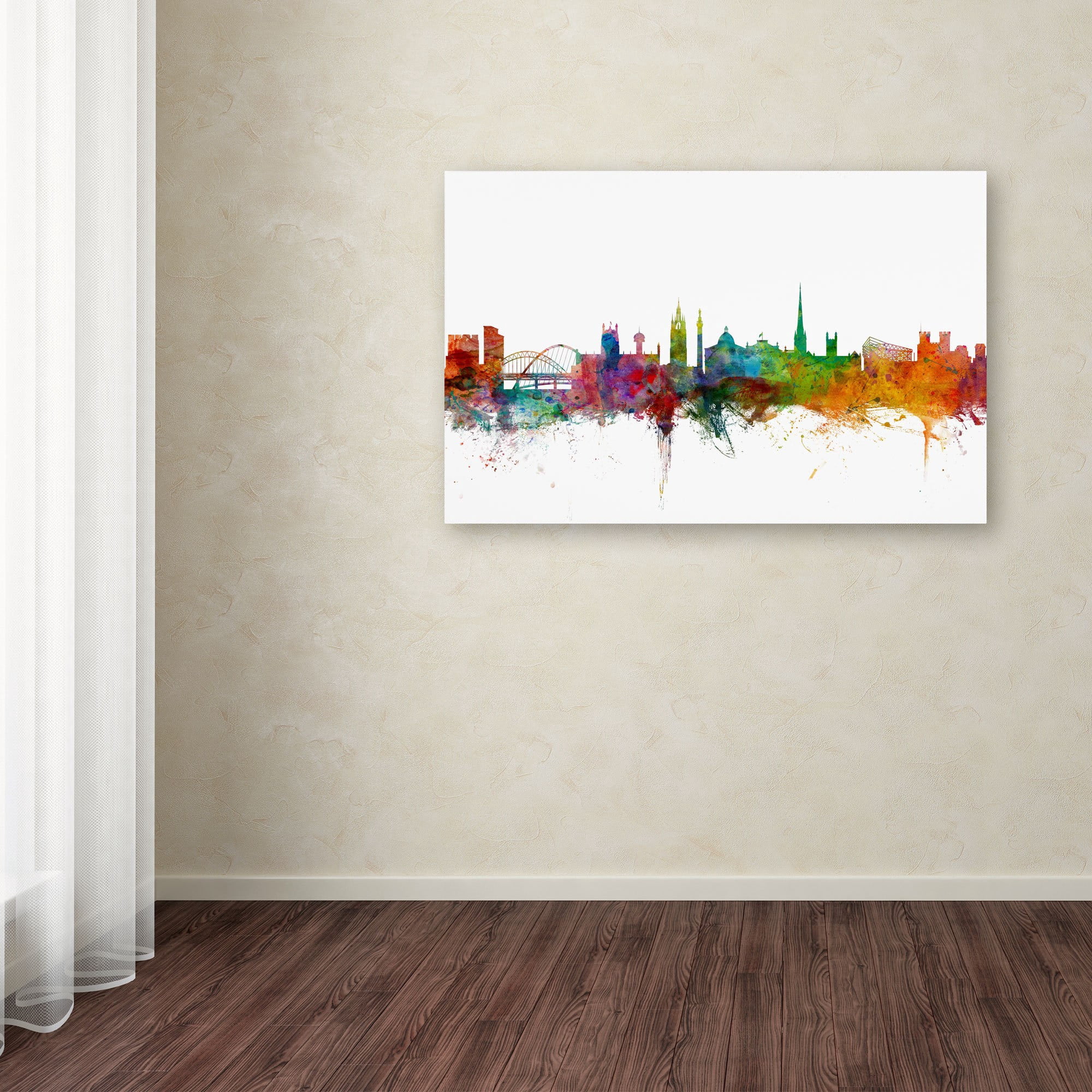 Trademark Fine Art "Newcastle England Skyline II" Canvas Art by Michael Tompsett