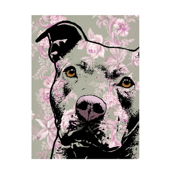 Canvas Wall Art - Dean Russo 'Thoughtful Pit Bull' Wall Art for Living Room, Bedroom, or Office Décor by Trademark Fine Art - 24 x 32 Inches - 24x32
