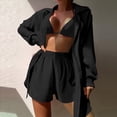 thumbnail image 3 of Conjunto de 3 piezas para la playa traje de baño de manga larga cubierta de traje de baño atuendos de verano para mujeres FLhrweasw Para estrenar, 3 of 7