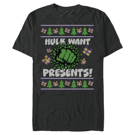 Marvel Hulk Smash Presents Holiday - Short Sleeve Blended T-Shirt for Adults - Customized-Dark Heather