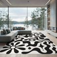 thumbnail image 2 of ODIKA 8'x10' Washable Area Rug Black White Abstract Sun and Waves Design Contemporary Artistic with Shapes for Living Room, Under Sectional, Family , Durable, Non-Slip, 2 of 7