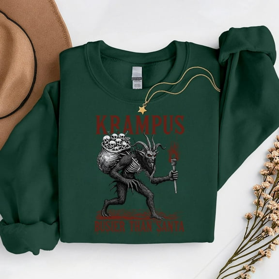 Krampus Busier Than Santa Shirt – T-Shirt, Hoodie & Sweatshirt – Holiday Humor – Christmas Enthusiasts