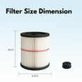 thumbnail image 2 of Nispira Replacement HEPA Filter Compatible with Craftsman Wet/Dry Vacs Vacuum. Compared to Part 9-17816. 2 Filters, 2 of 8