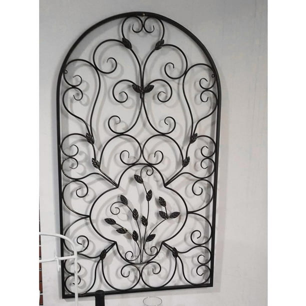 Ktaxon Elegant Metal Wall Decor Semi Circular Wall Wrought Iron Ornaments 41 14 X 23 82 Gray Walmart Com Walmart Com