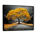 thumbnail image 2 of Designart "Yellow And Grey Tree euphony" Floral Floater Framed Canvas Print, 2 of 7