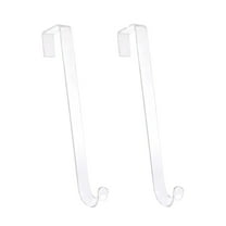 BiFandian Clear Wreath Hangers for Front Door, 2 Pcs Non-Scratch Over The Door Hooks Hangers for All-Season Decorations & Storage