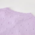 thumbnail image 5 of OBEEII Sweater Tops for Girls Fall Winter Long Sleeve Knitted Cardigan Fashion Chic Eyelet Crochet Casual Daily Wear, 5 of 9