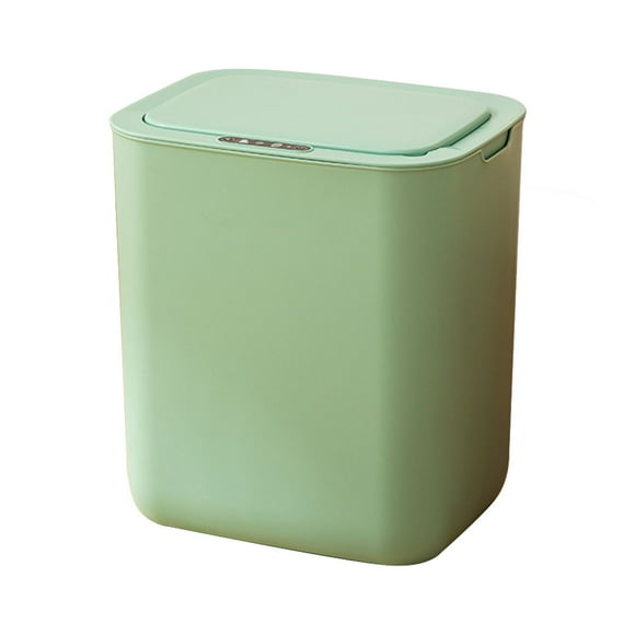 Touchless Trash Can with Lids, 18L Wastebasket Plastic Recycling Bin, Automatic Motion Sensor Kitchen Garbage Can, 3.7 Gallon Small Waste Container Bin for Home, Office, Bathroom(Green)