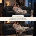 thumbnail image 6 of EHANCIS 105" Modular Sectional Sofa, 3 Seater Chenille L Shape Couch with Ottoman, Black, 6 of 11