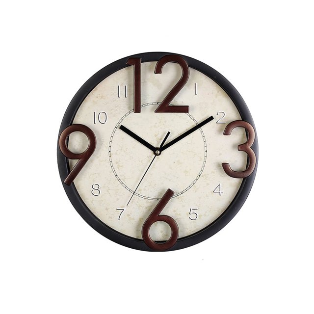 Injueey Reloj de pared americano movimiento silencioso decoración del hogar colgante colgante de cuarzo alimentado por para sala de estar Decoración del hogar Bronce Injueey HA082713-01