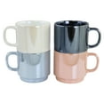 thumbnail image 2 of Mr. Coffee Cafe Celestial 4 Piece 14.8 Ounce Stoneware Pearlized Mug Set in Assorted Colors, 2 of 5