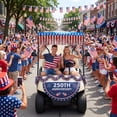 thumbnail image 4 of Tumao 12Pcs 4th of July Parade Golf Cart Decoration Kit, Patriotic Parade Golf Cart Decor, Fan Flag, Foil Fringe Garland, Tinsel Garland for Independence Day Memorial Day and Veterans Day, 4 of 9
