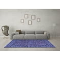 thumbnail image 3 of Ahgly Company Machine Washable Indoor Square Persian Blue Traditional Area Rugs, 8' Square, 3 of 4