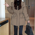 thumbnail image 3 of Abrigos de invierno para mujer 2024 Nuevas prendas de vestir exteriores Moda Cintura Cordón Parka Engrosada Suelta Chaquetas acolchadas cálidas para mujer, 3 of 5