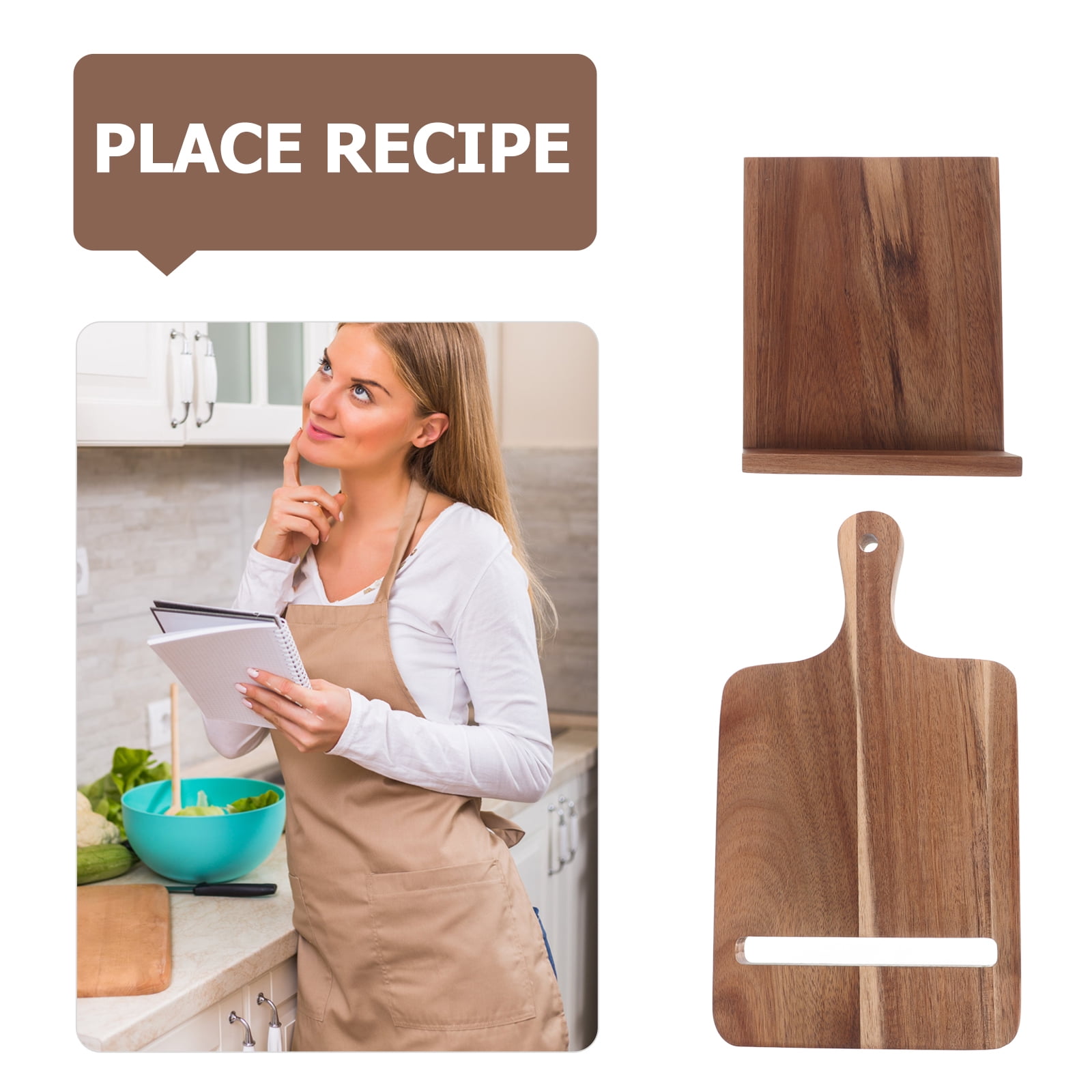 KAKOWELY Recipe Holder Wood 1Pcs For Restaurant 12.6x7.1x6.3in