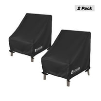 ULTCOVER Smart Selection Patio Chair Covers 2 Pack Waterproof Dustproof UV Tear Resistant Outdoor Rocking Chair Cover 28" x 30" x 32"H, Black