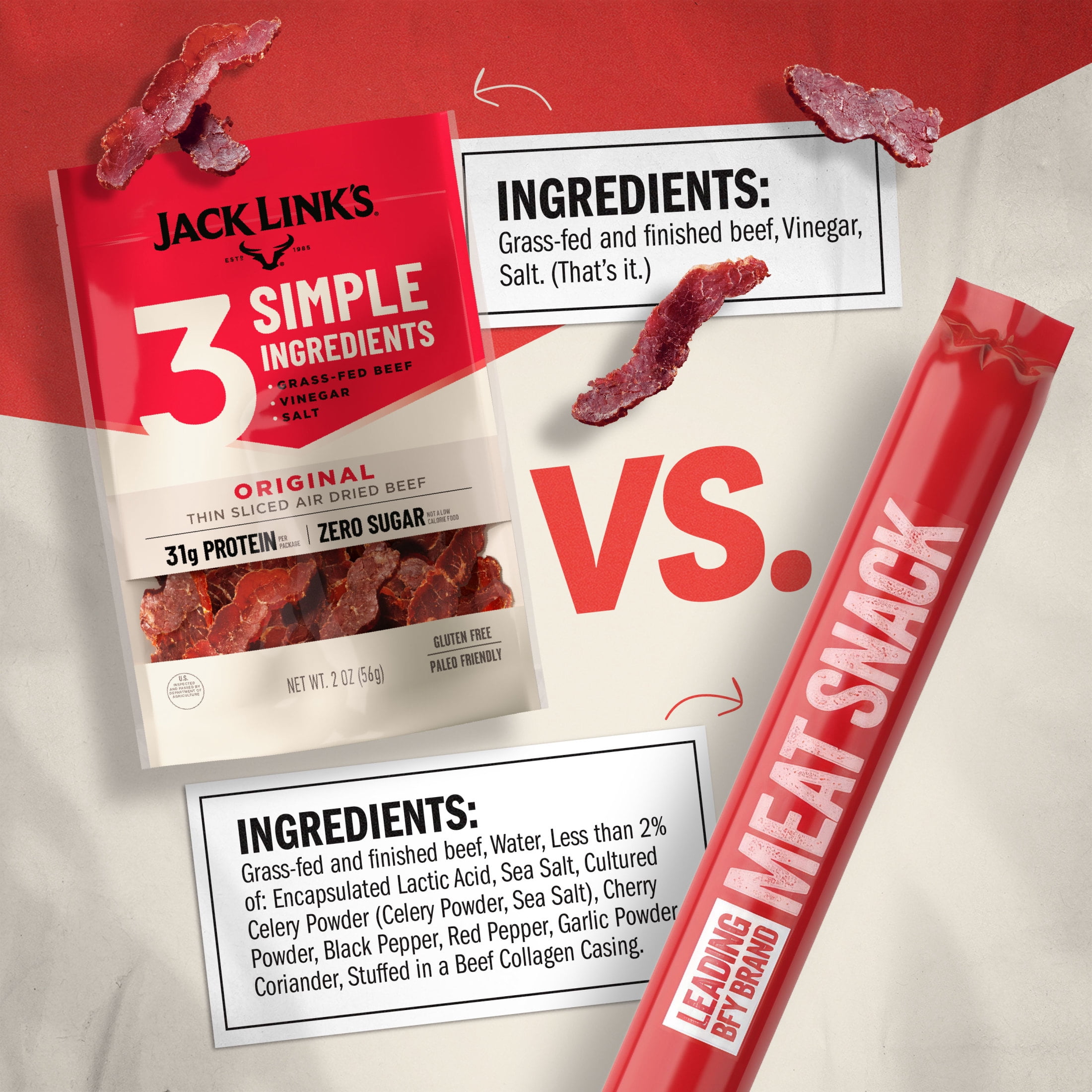 Jack Link’s Air Dried Steak Slices, 2oz Original