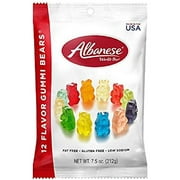 Albanese Worlds Best 12 Flavor Gummi Bears, 7.5 Ounce Peg Bag (Pack Of 12)