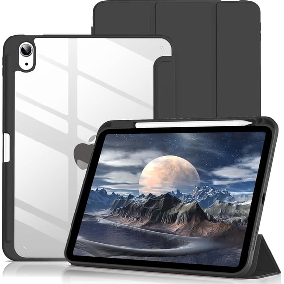 Case for iPad (A16) 11th Generation 11 Inch 2025, iPad 10th Generation 10.9 Inch 2022 with Pencil Holder, Clear Transparent Back Shell Shockproof Cover, Light Pink