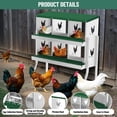 thumbnail image 2 of EuKer Nesting Boxes for Chickens, 6-Holes Metal Laying Boxes with Legs and Egg Collection Device, Green, 2 of 8