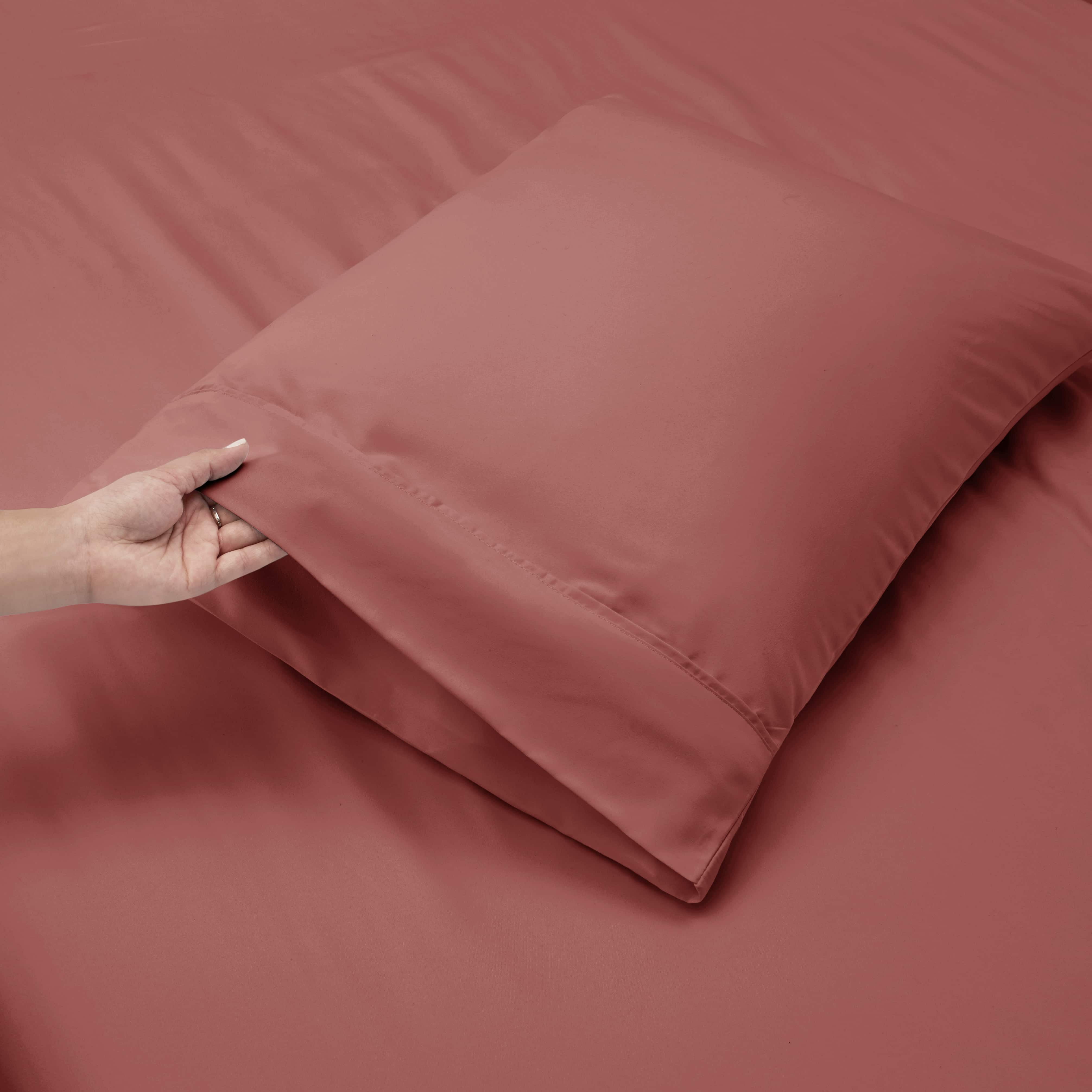 LammaLoe Extra Deep Pocket Twin Xl Sheets Set, 3 Piece, Fits 18"-24" Mattress, Breathable & Extra Soft Bed Sheets, Pink Clay