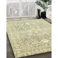 thumbnail image 3 of Ahgly Company Machine Washable Indoor Round Abstract Olive Green Area Rugs, 6' Round, 3 of 7
