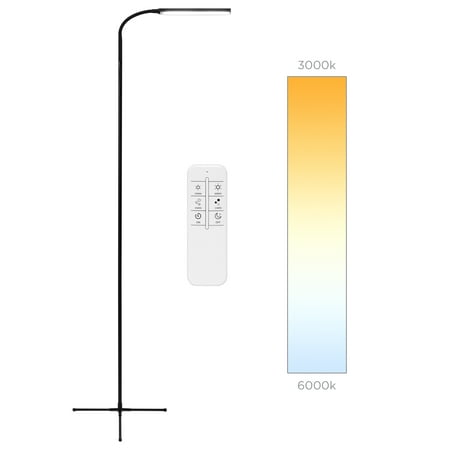Best Choice Products Remote Control LED Floor Lamp w/ Sleep Timer, Dimming, 12 Brightness & 10 Color (Best Floor Lamp For Dark Office)