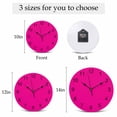 thumbnail image 6 of Wall Clock Rosy Pink Clocks PVC Silent Non-Ticking Battery Operated Decorative Solid Color Round Clock for Home Living Room Kitchen Bedroom Office School Wall Decor 10 Inch, 6 of 9
