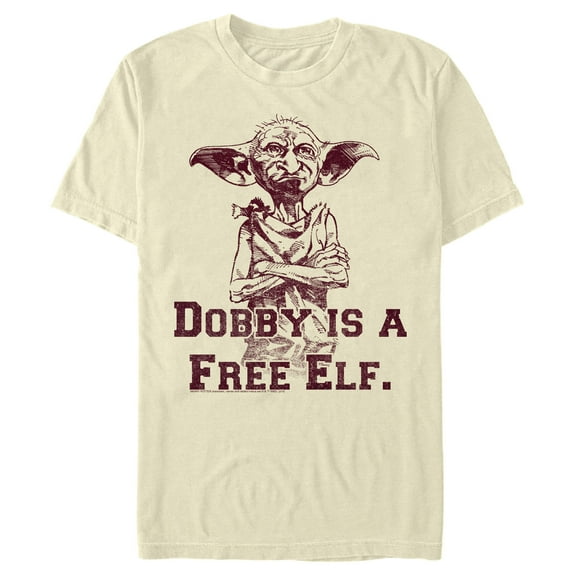 Men's Harry Potter Dobby is a Free Elf Graphic Tee Beige 2X Large