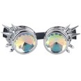 thumbnail image 1 of C.F.GOGGLE Rivet Kaleidoscope Rave Rainbow Crystal Lenses Steampunk Goggles, Black/ Copper/ Brass, 1 of 3