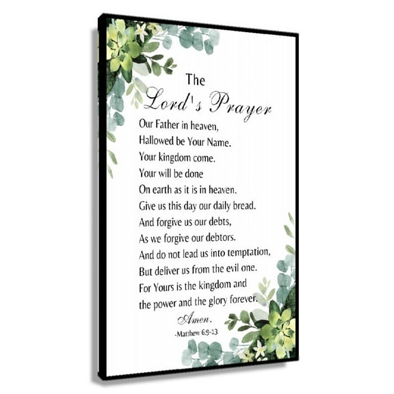 The Lord's Prayer Print Matthew 69-13 Scripture Wall Art Canvas Panels Home Decorations Canvas Painting Poster Landscape Decorative for Bedroom
