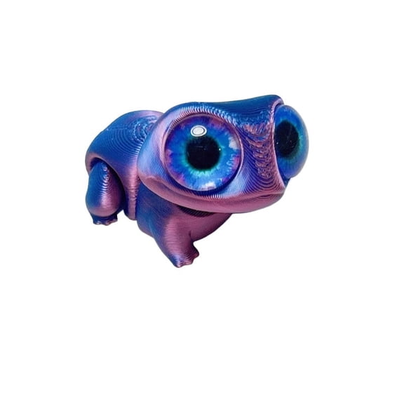 3PC 3D Printing Cute Big-eyed Frog Figurines Desktop Decoration Ornaments Joint Simulation Eye Mini Frog Miniatures Animal Gift