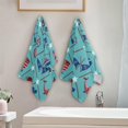 thumbnail image 3 of Summer Anchor Hand Towels 2 PCS, Cute Sea Animal Kitchen Towel Ultra Soft and Highly Absorbent,Decorative Fingertip Face Towel for Bathroom Hotel, 28.3"x14.4", 3 of 4