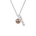 thumbnail image 2 of Delight Jewelry Rose Goldtone Beaded Peace Sign Silvertone Hope Anchors the Soul Bar Charm Necklace, 23", 2 of 4