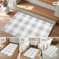 thumbnail image 6 of Grey White Buffalo Check 2x3 Door Mat Rug, Farmhouse Plaid Modern Geometric Non-Skid Rubber Backing Large Rectangle Rugs - Living Room Bedroom Home Office, Indoor Floor Mat Carpets Washable Rug, 6 of 9