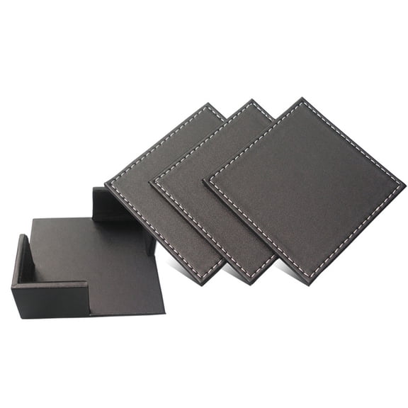 6 PCS Placemats Square Table Mat Elegant Coasters Stain-resistant Coasters Square Coaster Dining Mat PU Table Placemat